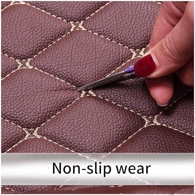 Custom Fit Car Floor Mats - Full Coverage Automotive Leather Floor Liners for Most Vehicles by MingyunSM (Purple & Black)