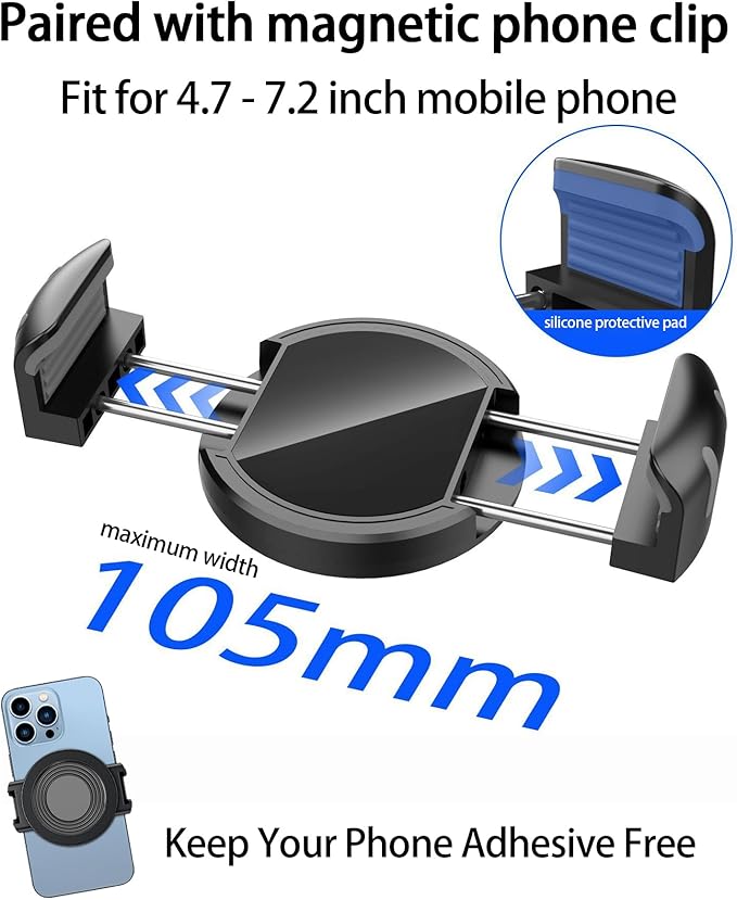 Magnetic Car Phone Mount for Toyota RAV4 2019-2025 Accessories, for MagSafe Strong Magnets Cell Phone Holder 7/8-Inch Touch Screen Cradles, with Portable Phone Gripper 360° Rotation