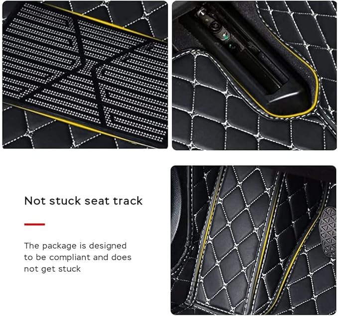 MELKEN Custom Fit Leather Car Floor Mats for 95% of Cars Full Coverage Floor Liners Car Mats (White)