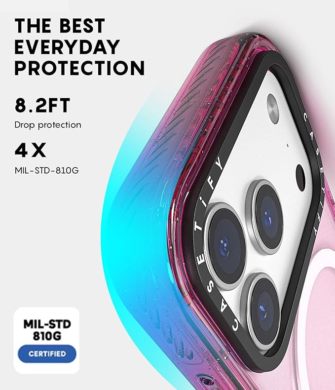 CASETiFY Impact iPhone 17 Pro Case [Slim/Compatible with Magsafe / 8.2 ft. 4X Military Grade Drop Protection] - Good Vibes - Clear Black