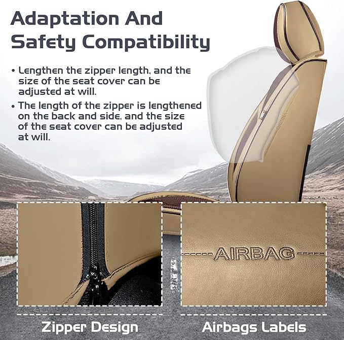 Truck Seat Covers for Ford Bronco 2021-2026, Waterproof Premium Leather Full Coverage Car Seat Cover, Muscle Sport Style Auto Interior Seat Cover Sets (Front Set/Brown Coffee)