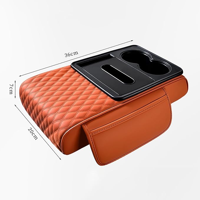 Car Armrest Center Console Cover for BMW X3 F25 2011 2012 2013 2014 2015 2016 2017, Center Console Pad with Cup Holder, Multifunctional Armrest Cushion,D Grey