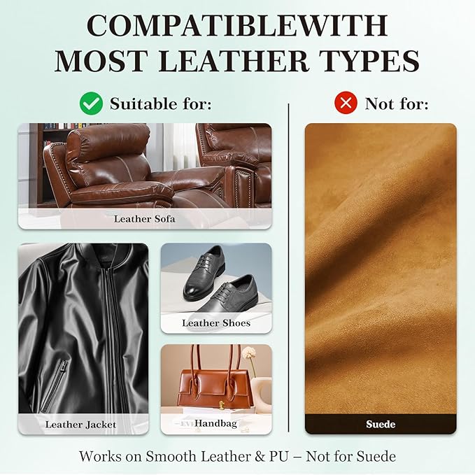 Leather Color Restorer, Leather Recoloring Balm, Scratch Remover, Leather Dye, Leather Paint, Leather Repair Kit for Furniture Couches Car Seats Shoes Bags, Black