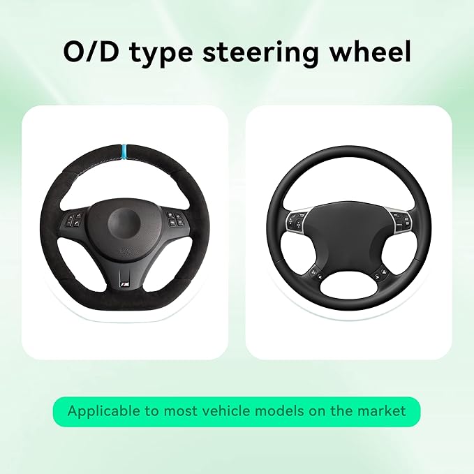 Bling Car Steering Wheel Cover, Diamond Leather Crystal Rhinestones Vehicles Steering Wheel Protector, Sparkling Anti-Slip Automotive Interior Decoration Accessories, Universal Fit (Blue)
