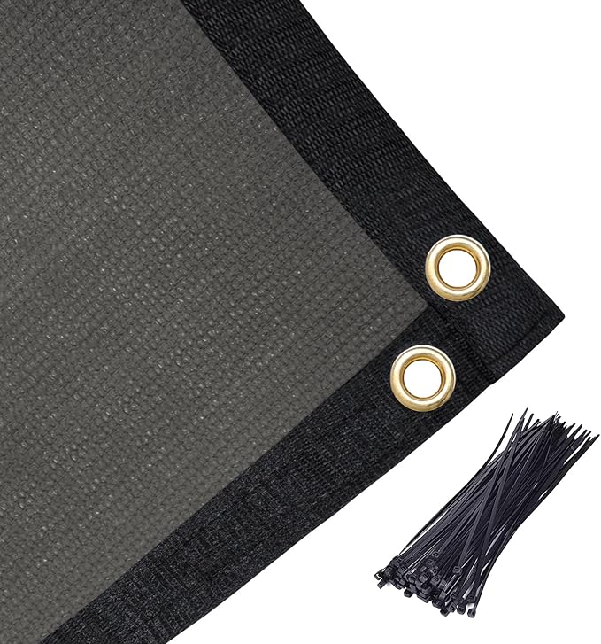 Amagenix 90% Pergola Shade Cover 6'X 13' Dark Gray Sun Shade Cloth with Grommets for Outdoor Garden Patio Porch-Commercial Grade 200 GSM-Cable Zip Ties Included (We Customized)