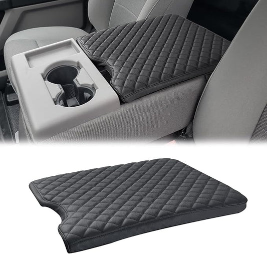 JDMCAR Armrest Cover Compatible with 2015-2024 2025 Ford F150 Accessories, 2017-2025 F250 F350 F450 with 40/20/40 Jump Seat, Customized Anti-Scratch Leather Armrest Lid Protector Pad (Jump Seat Only)