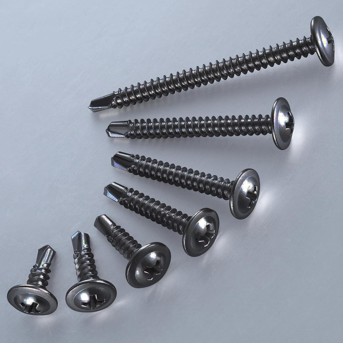 (300 pcs) Wensilon #10×3/4” for Sheet Metal Self-Tapping Screws 410 Black Stainless Steel Truss Head High-Strength Quick Tapping