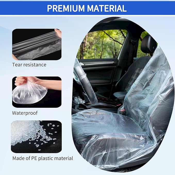 100 PCS Universal Car Disposable Handbrake Cover,100 PCS One-time Use Car Handbrake Protector for Auto Truck Bus,Auto Handbrake Protection,Convenient Handbrake Sleeve,Easy Install Car Handbrake Shield