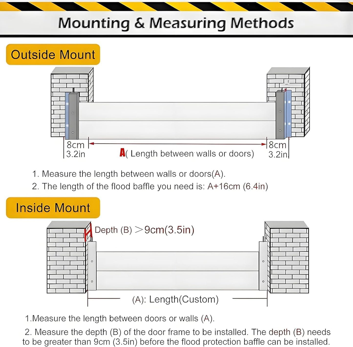 Flood Barriers for Home Exterior - Aluminum Alloy Outdoor Easy Flood Barrier Garage Doors Water Barriers for Flooding,H39.4 Inch/L17FT