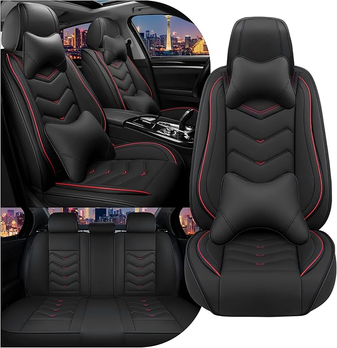 CTDS Car Seat Covers for Nissan Pathfinder 2000-2026, Stylish Sport Seat Cover, Premium Nappa Leather Car Seat Cover. Automobile Seat Covers Sets.(Luxury 5 Seats/Black)