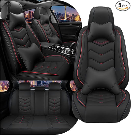 CTDS Car Seat Covers for Chevy Trax 2015-2026, Stylish Sport Seat Cover, Premium Nappa Leather Car Seat Cover. Automobile Seat Covers Sets.(Luxury 5 Seats/Black)