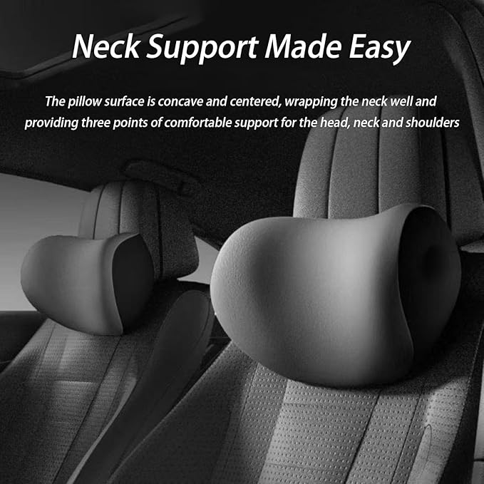 Car Lumbar Support Pillow and Car Neck Pillow Kit for Chrysler 300M 1999 2000 2001 2002 2003 2004, Car Seat Neck Back Rest Pillows, Ergonomic Car Seat Headrest & Lumbar Cushion,A Black