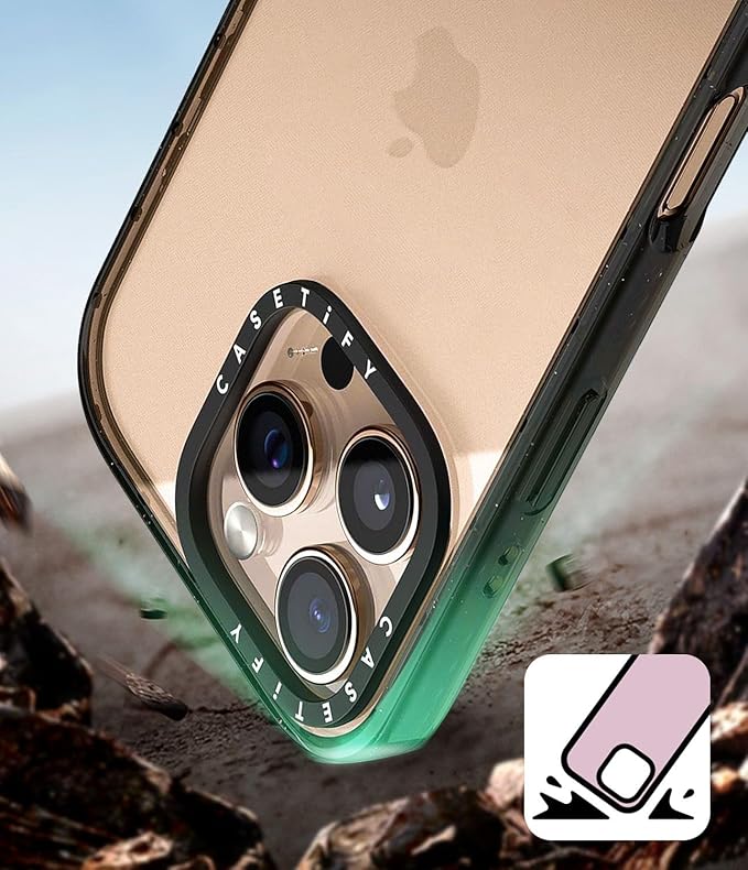 CASETiFY Impact iPhone 15 Pro Max Case [4X Military Grade Drop Tested / 8.2ft Drop Protection/Compatible with Magsafe] - Barcelona Flower Rose Garden - Clear Black