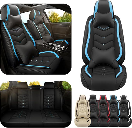 Car Seat Covers for Honda Accord 2000-2026, Premium Nappa Leather Car Seat Cover, Stylish Sport Seat Covers， Automobile Seat Cover Sets.(Luxury 5 Seats/Black Blue)