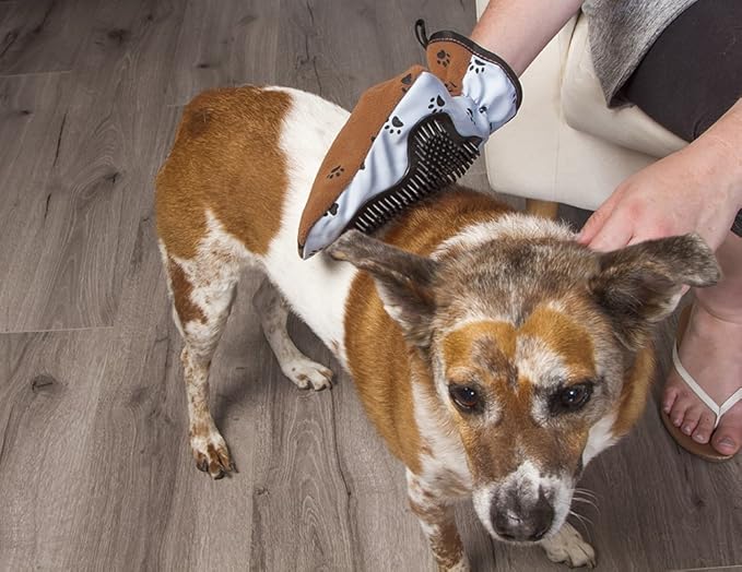 FURemover Pet Grooming Mitt, Scratch Free Dog Grooming Mitt Suitable for Long & Short-Haired Breeds, Set of 2, Colors May Vary, FMB2P12-AMZ