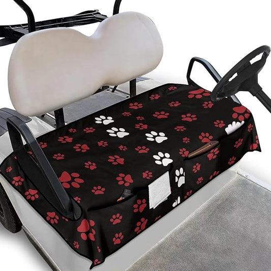 Biyejit Golf Cart Seat Covers with 4 Pockets Golf Cart Seat Towel Blanket Fits 2-Seat Golf Carts, Golf Cart Accessories