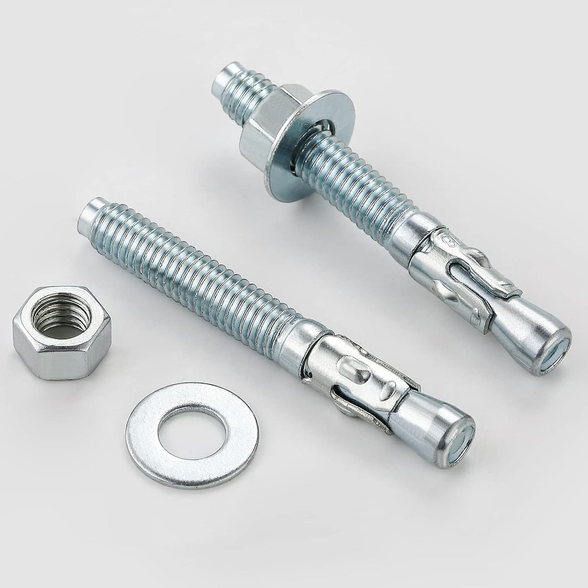 1/2x2-3/4 30Pcs Inch Standard Fasteners for Heavy-Duty Zinc Wedge Anchors for Cement and Concrete