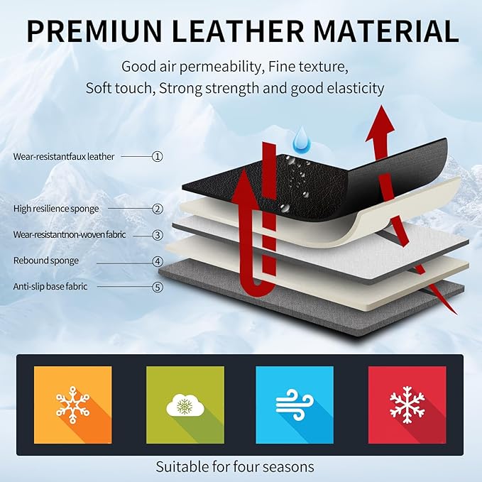 Car seat Covers Compatible with Toyota RAV4 2013 2014 2015 2016 2017 2018 SE,LE,XLE, Premium,Limited,Adventure,Leather Seat Protector Replacement,Waterproof Faux Leather(Full Set,Black&Red)