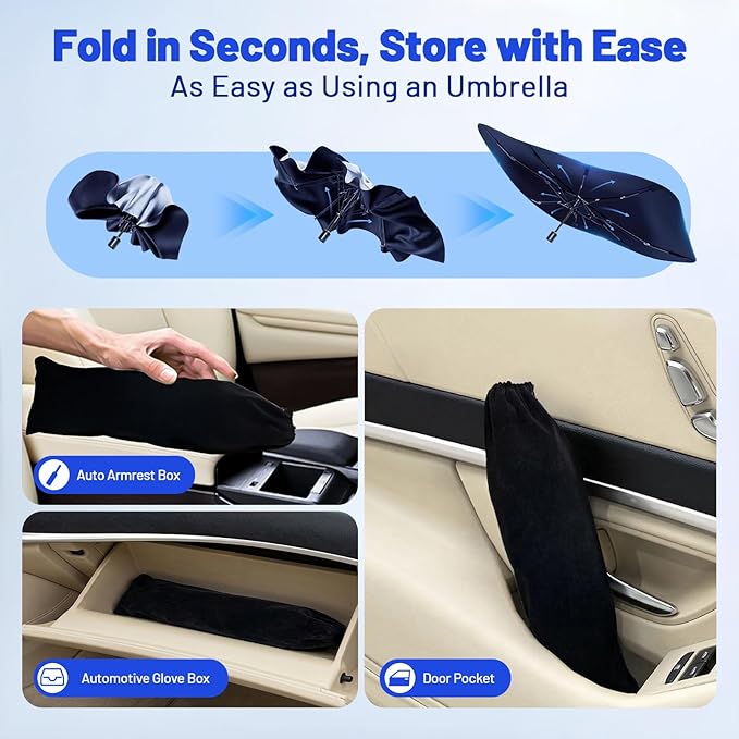 Car Windshield Sun Shade for Toyota Highlander 2014-2026 –[Reflective Coated Fabric] Sunshade Umbrella for Front Window, Car Shades Sun Visor Keep Car Cool and Protects Interior, 1:1 Exact Fit