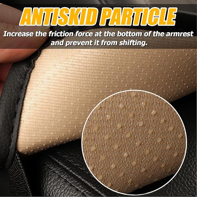 Car Center Console Cushion Pad, Comfortable Vehicle Armrest Seat Box Cover Protector, Soft Automotive Interior Decorative Arm Rest Mat Accessories, Universal for SUV RV Truck (Black)