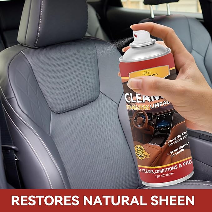Dashboard Polish Wax, Premium Leather Cleaner & Conditioner 2 in 1 - Safe for Car Seats, Shoes, Jackets | Deep Cleaning & Moisturizing, Removes Stains/Dirt Without Damaging Leather, 30 oz(Pack of 2)