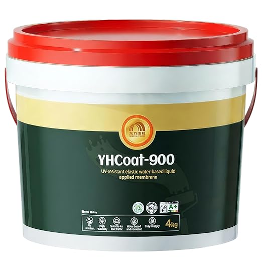 1 Gallon White Waterproof Elastomeric Roof Coating Sealant, Flexible Solar Reflective Liquid Waterproofing Adhesive for Flat, Metal, Slope Roofs Repair 4KG