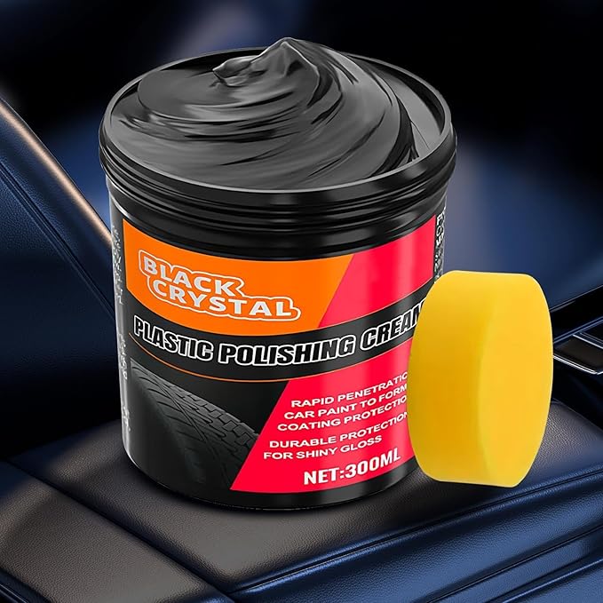 Car Plasti-c Restorer Black | Back to Black Bumpers Restorer | Car Trim Restorers with Sponge | Auto Revitalizing Coating Agent for Autos Seats, Upholstery, Bumpers & Sofas