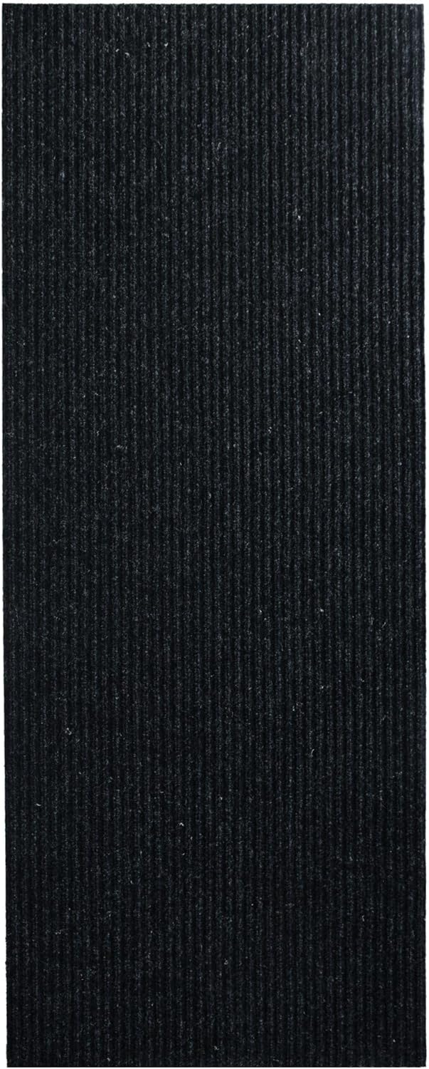 iCustomRug Spartan Weather Warrior Duty Indoor/Outdoor Utility Ribbed in 3ft,4ft,6ft Widths 70 Custom Sizes with Natural Non-Slip Rubber Backing 4'X66' in Black