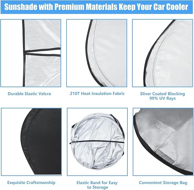Windshield Sun Shade for Mercedes Benz Accessories Window Sunshade Fit Mercedes Benz C Class C250 C300 C400 2015-2023 Front Window Shade Sun Visor Blocks UV Keep Car Cooler