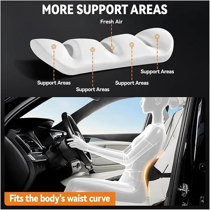 1 Piece Automotive Seat Lumbar Support Pillow for Toyota 4Runner 2010-2025, Driving Lower Back Cushion Ergonomic Orthopedic Posture Rest