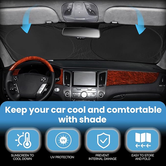 Custom Fit Sorento Windshield Sunshade for 2016-2019 2020 KIA Sorento Front Window Shades Cover for Windshield Sun Visor Protector for Kia Reflector Block Heat and Sun Protection Cooler Accessories