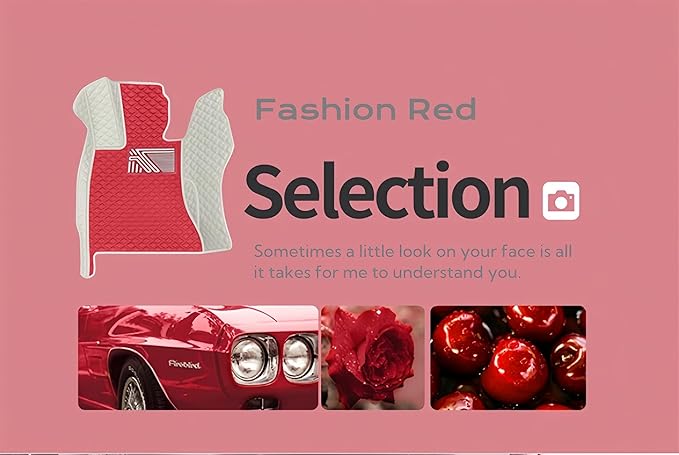 Custom Making Car Floor Mats for 98% Sedan SUV Car Protection Full Coverage Mats Anti-Slip Leather Floor Liners All Weather Car Floor Mats (Red+Black Side)
