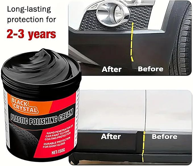 Car Trim Restorer, Car Dashboard Restorer, Cars Restorers Black for Interior & Exterior, 300g Automotive Detailing Supplies Cleaner Paste, Black Cars Scratch Remover for Coating Metal Plating
