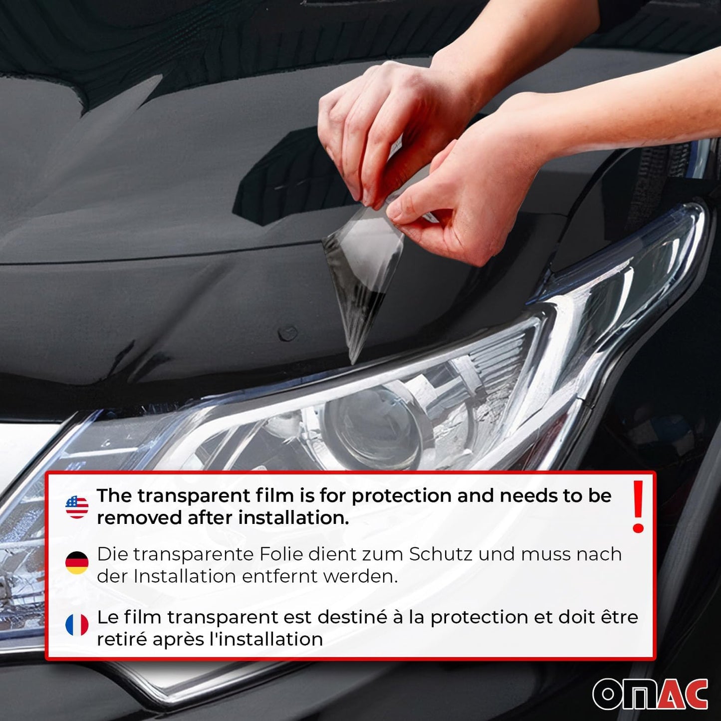 OMAC Front Bug Shield Hood Deflector Guard fits Honda CR-V 2012-2016 Smoke Black