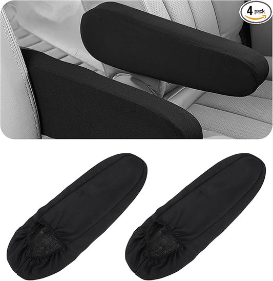 4 Pcs Arm Rest Cover for Car, Car Armrest Cover Armrest Covers for Cars Front Auto Seat Armrests Protectors Arms Rest Replacement Elastic Protector Vehicle Interior Decor(Black)