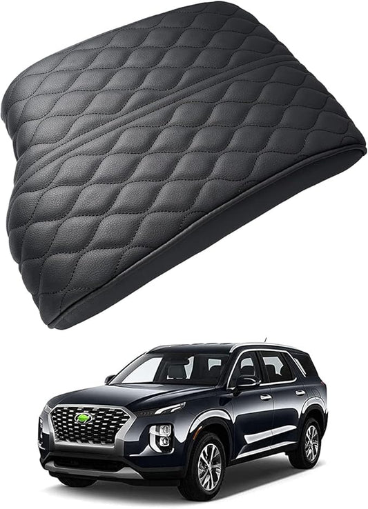 Autorder Center Console Cover for Hyundai Palisade 2020 2021 2022 2023 2024 2025 2026 Accessories Armrest Cover Anti-Scratch Middle Console Pad Leather Armrest Cushion Protector Black