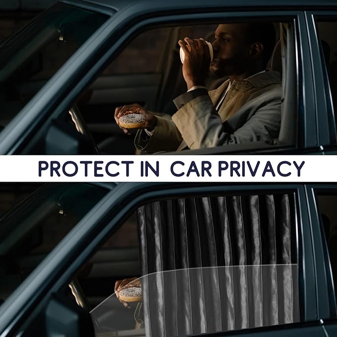 ZATOOTO Car Side Window Sun Shades - Front Privacy Magneic Black 2 Pcs Automotive Covers - Sunshades Curtain Prevent Glare and UV Rays for Baby