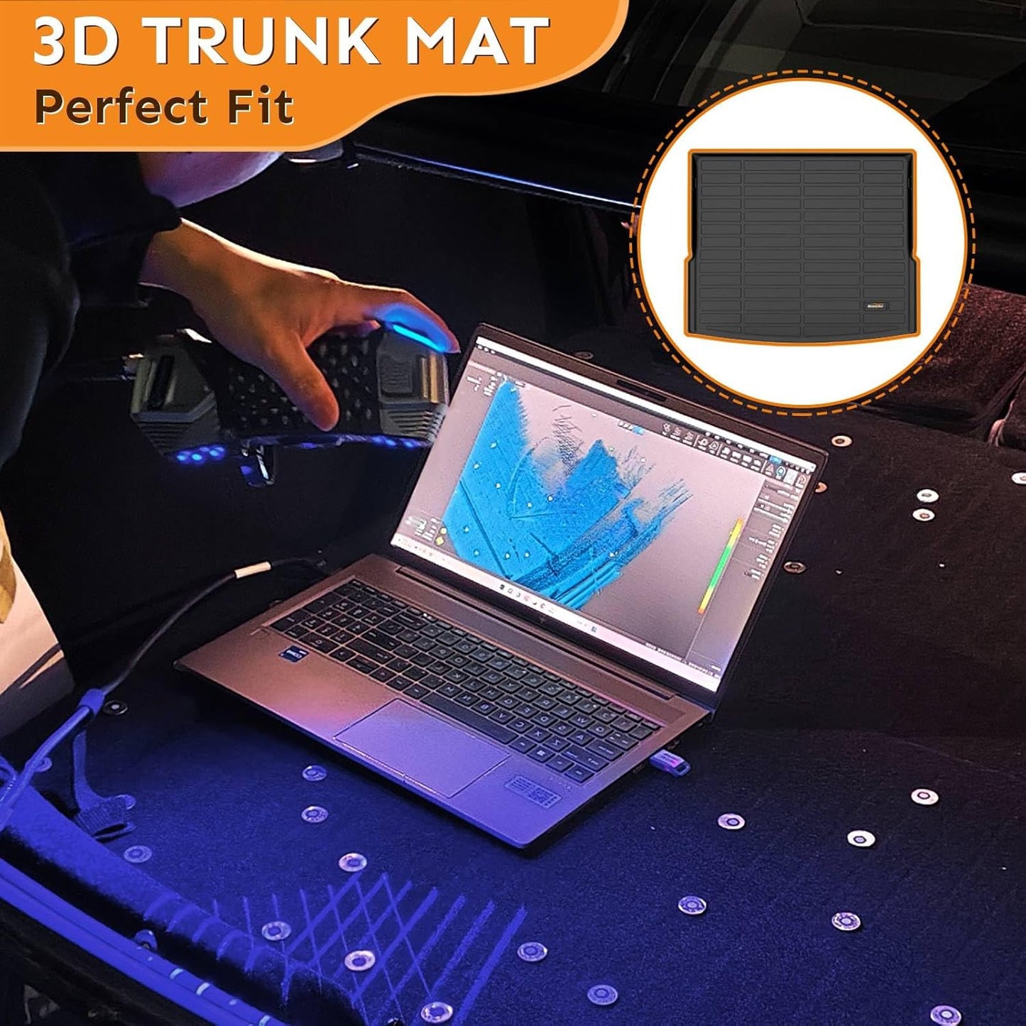 Binmotor-Floor Mats & Cargo Liner for Jeep Grand Cherokee 2005-2010, All Weather Car Mat Grand Cherokee Accessories Cargo Mat Floor Liners Trunk Liner