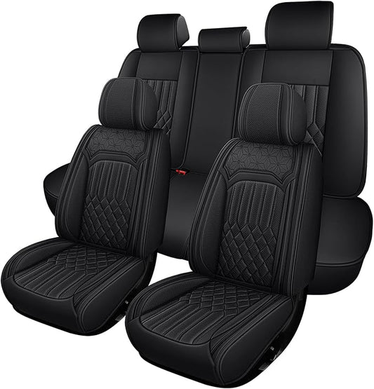 Car Seat Covers for Genesis GV70 2022-2025 2026, Full Set Premium Nappa Leather Waterproof Breathable Anti-Slip Airbag Compatible Car Seats Protector, Soft Car Interior Seats Cover (Black)