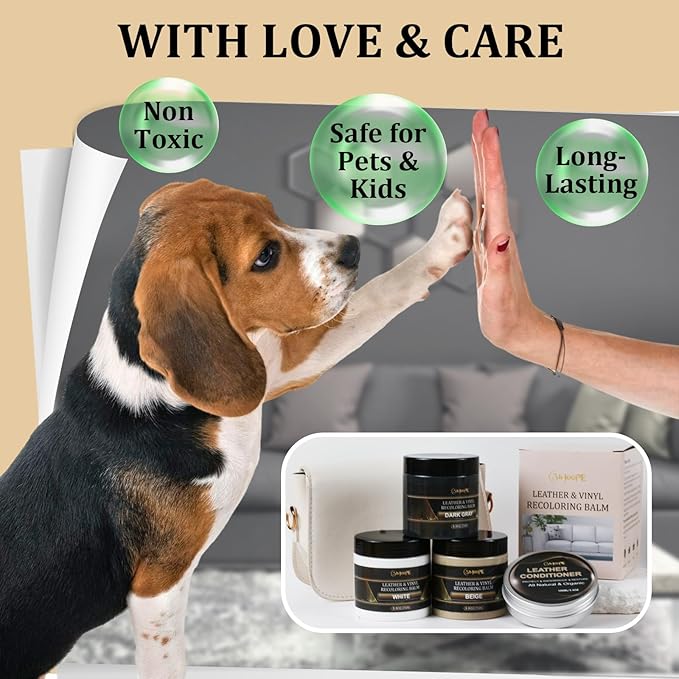 8.8oz Leather Recoloring Balm with 100ml Mink Oil,Medium Brown Leather Repair Kit for Furniture,Leather Repair Cream,Leather Scratch Repair for Car Interior,Leather Conditioner for Couch