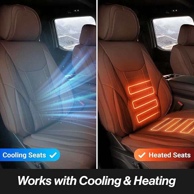 Coverland Custom Fit Car Seat Covers for SUV Compatible with [2000-2012 Nissan Pathfinder] Premium Car Seat Cover Water Resistant Leather Non-Slip Interior Protector [Full Set Dark Brown - Chart X83]