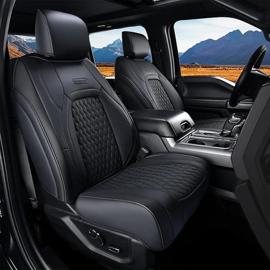 Coverado Seat Covers Full set for Jeep Wrangler, Waterproof Car Seat Covers for Truck Automotive Seat Covers Custom Fit for 2008-2012 Jeep Wrangler JK 2-Door, Full Coverage Wrangler Seat Covers(Black)