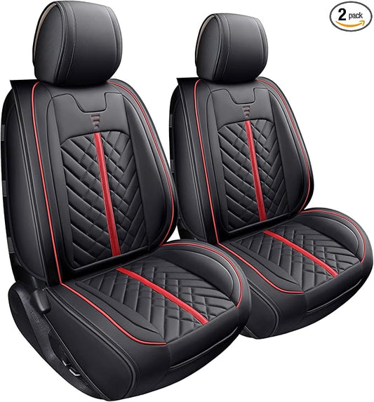 Tomatoman Tacoma Seat Covers Compatible with Toyota Tacoma 2005-2023 2024 2025 2026 Access Crew Double Cab Truck TRD Pro Trail Edition Limited SR5 Offroad Car Cushions (2 PCS Front/Black-Red)