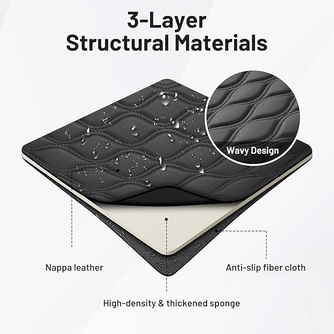 Autorder Center Console Cover for 2018-2024 Chevrolet Traverse Accessories Armrest Cushion Cover Nappa Leather Middle Console Covers Traverse Console Cushion Pad Anti-Scratch