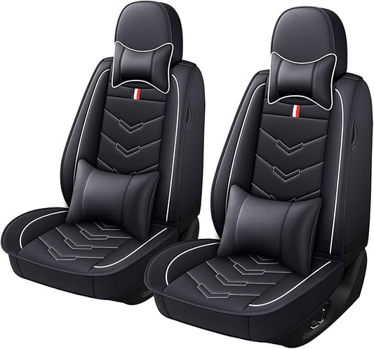 Car Seat Cover 2 Seats for Chevrolet Camaro 2000-2024, Durable Wear Resistant Waterproof Vehicle Cushion Covers, Breathable No Odor Premium Leather Vehicle Seat Covers.(Luxury,Black White)