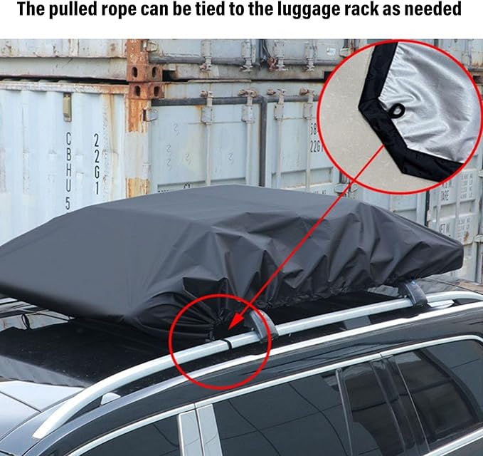 Car Roof Top Bag, Rain Cover Roof Top Luggage Cover 210D Oxford Cloth for SUV Travel Trailer Compact Storage (170 * 145cm)