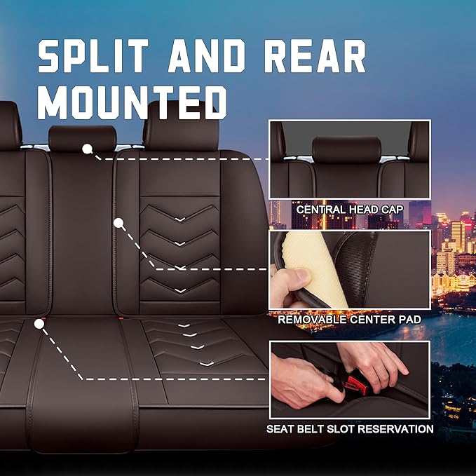 CTDS Car Seat Covers for Chevy Trax 2015-2026, Stylish Sport Seat Cover, Premium Nappa Leather Car Seat Cover. Automobile Seat Covers Sets.(Standard 5 Seats/Coffee Color)