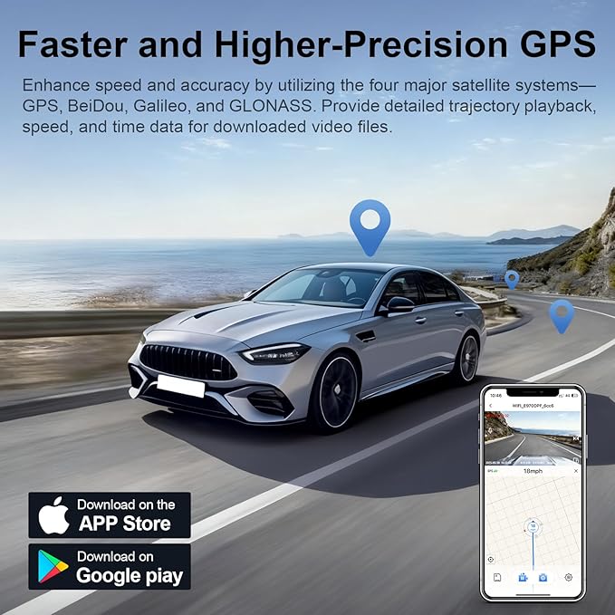 Front 4K & Rear 1080P Dash Cam Custom fit for Toyota Tacoma & Hybrid 2024 2025 2026(Model B), SR SR5 TRD Sport Pro Pre-Runner Off Road Limited etc, Integrated OEM Look, App & WiFi, GPS, 128GB Card