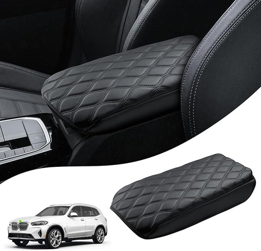 Autorder Center Console Cover for 2018-2024 BMW X3/BMW X4 2019-2025, Accessories Armrest Cushion Cover Nappa Leather Middle Console Covers X3 Console Cushion Pad Anti-Scratch