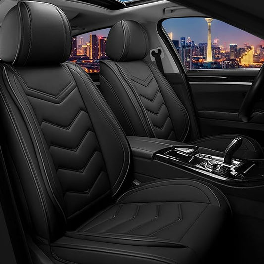 CTDS Car Seat Covers for Chevy Trax 2015-2026, Stylish Sport Seat Cover, Premium Nappa Leather Car Seat Cover. Automobile Seat Covers Sets.(Standard 2 Seats/Pure Black)